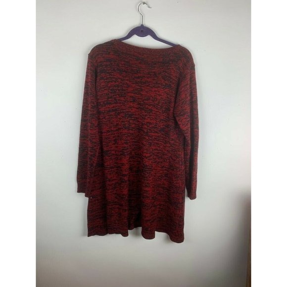 Bobbie Brooks Womens Long Red Tunic Sweater Top Size 2X - Picture 5 of 6